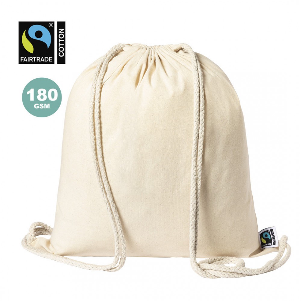 Fairtrade cotton drawstring bag